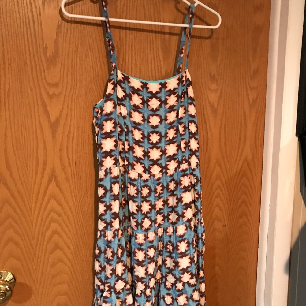 Loft -Blue Floral Pattern Spaghetti Strap Short Summer Dress